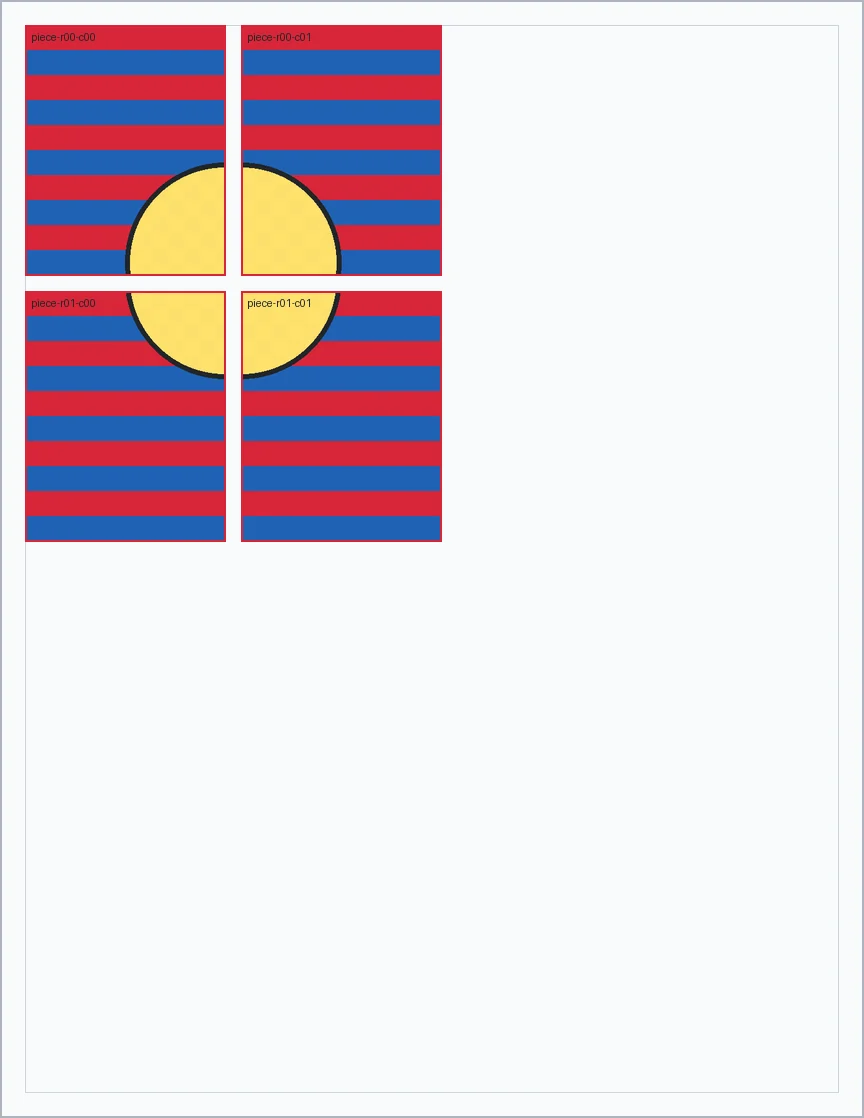 2x2 rectangular layout proof preview