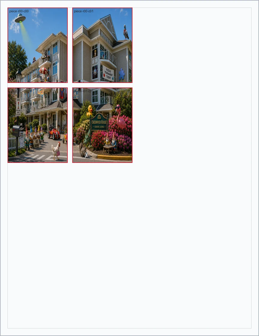 2x2 rectangular layout proof preview