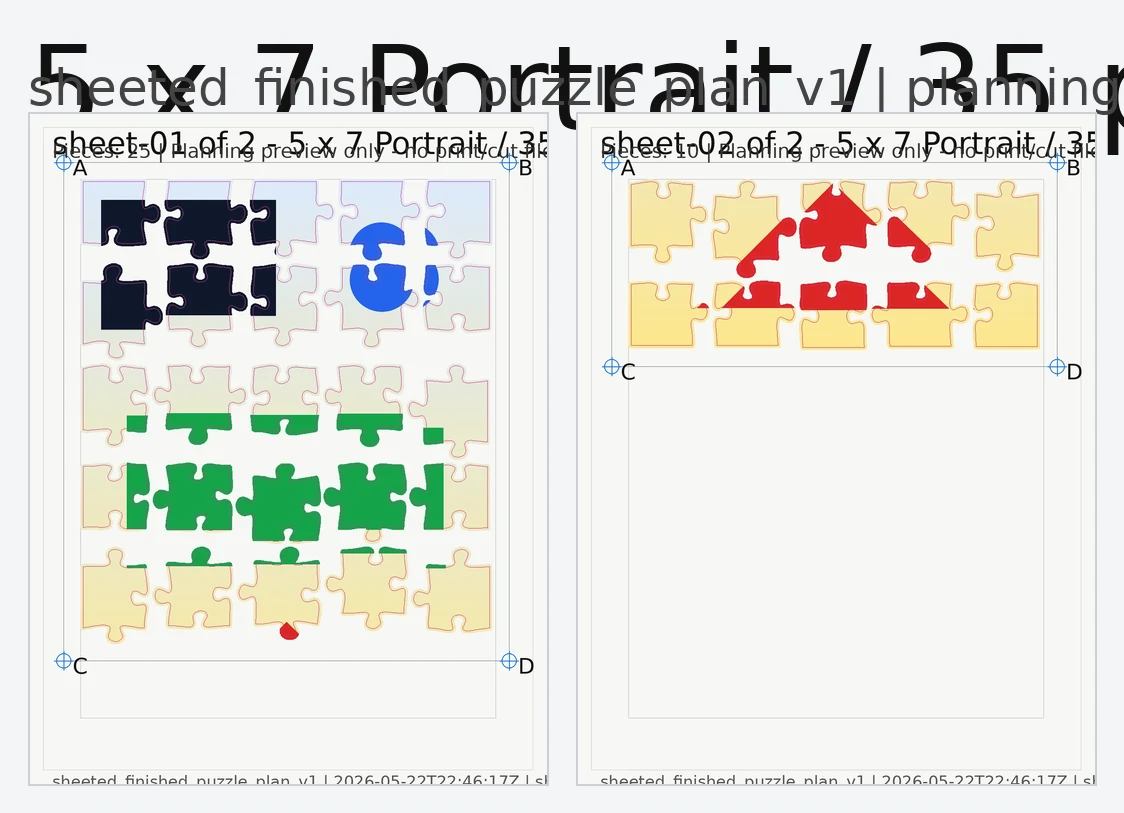 Manufacturing sheet layout preview