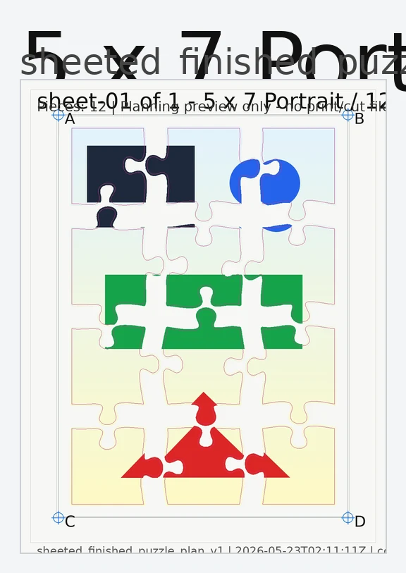 Manufacturing sheet layout preview