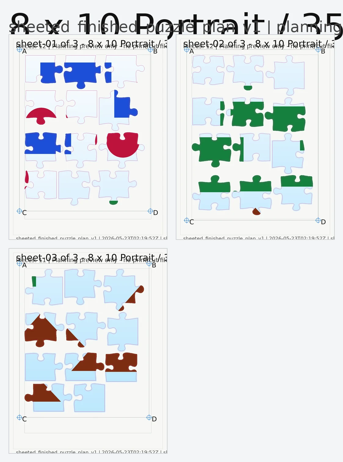 Manufacturing sheet layout preview