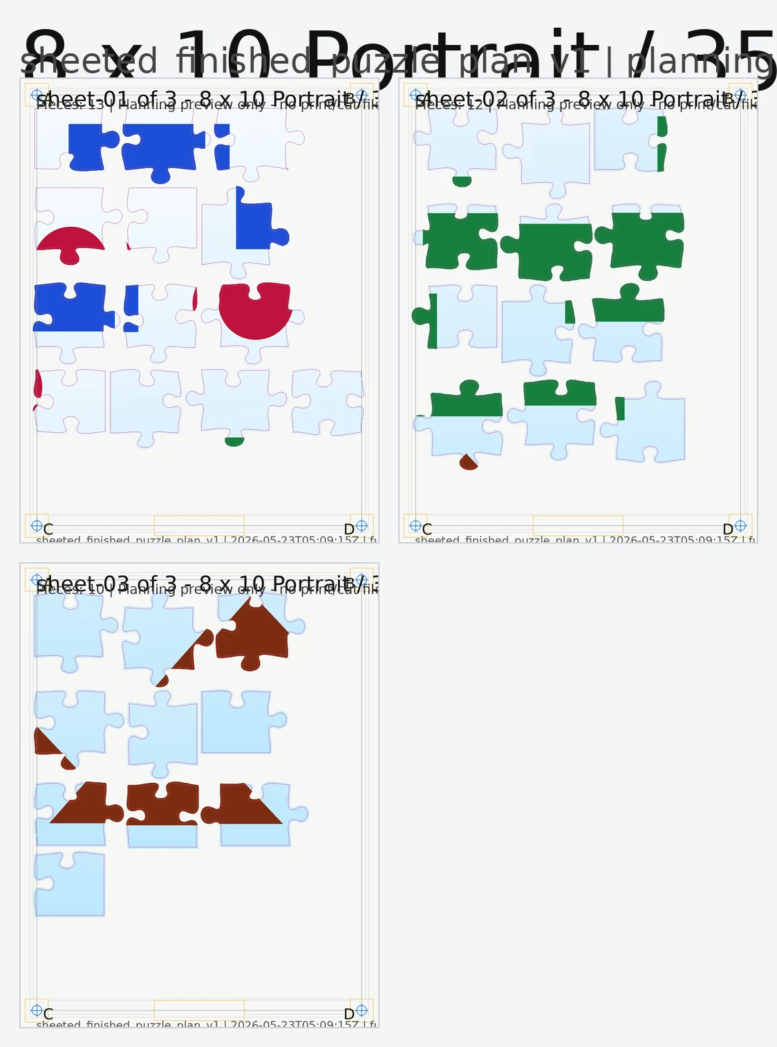 Manufacturing sheet layout preview