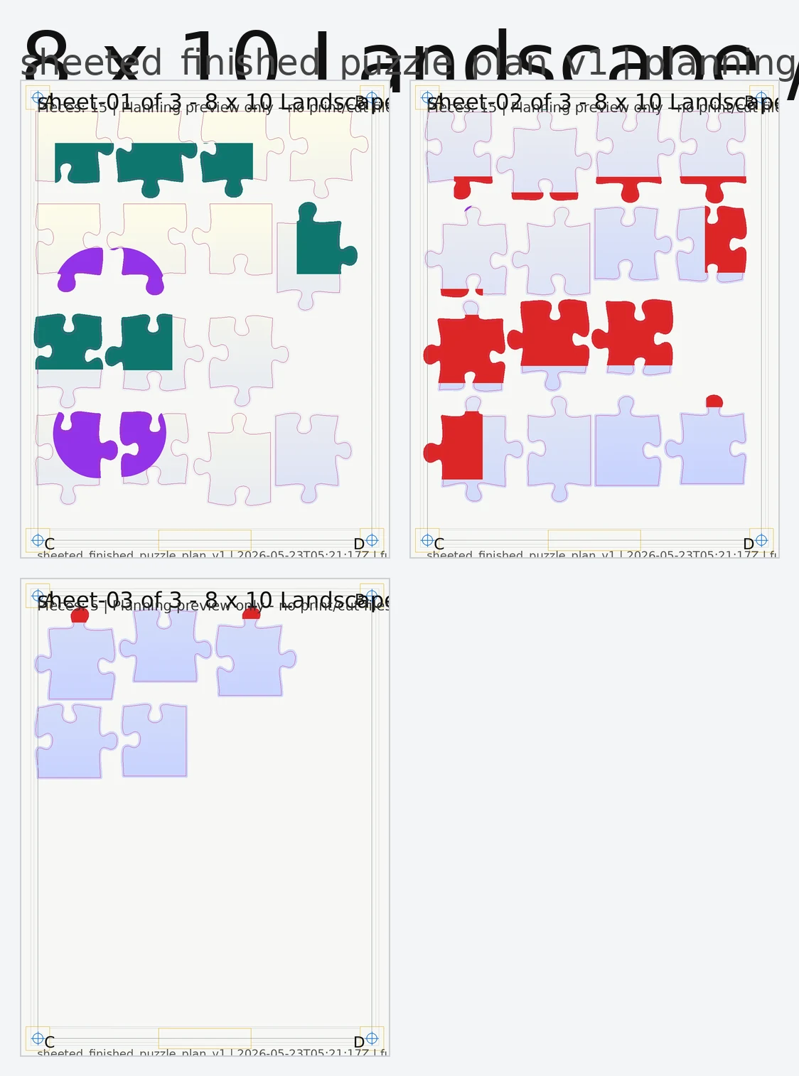 Manufacturing sheet layout preview