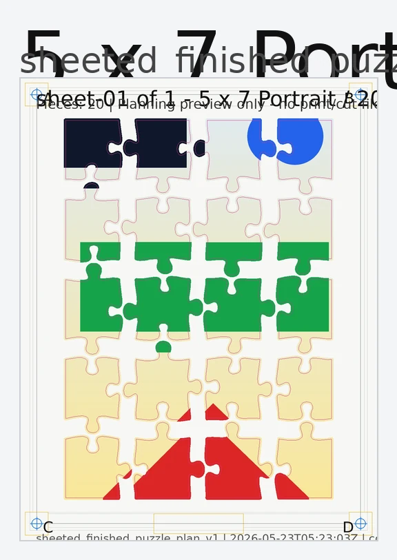 Manufacturing sheet layout preview