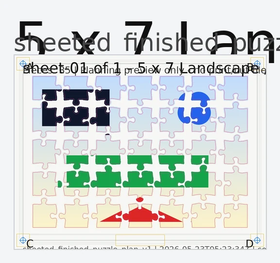 Manufacturing sheet layout preview