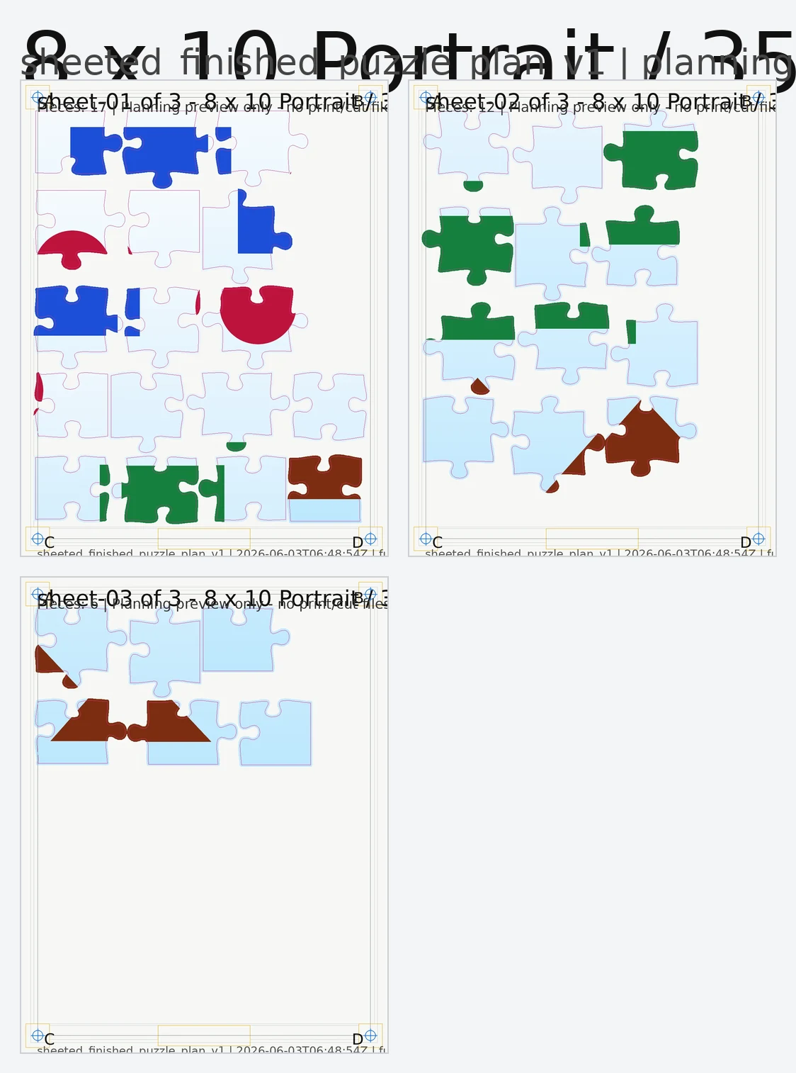 Manufacturing sheet layout preview
